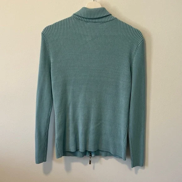 Boston Proper Ribbed Full Zip Cardigan - Picture 5 of 10